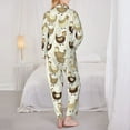 thumbnail image 3 of Pajama Sets for Women 2 Pcs, Cartoon Cute Chickens Button Down Long Sleeve Sleepwear Lounge PJ Sets, 3 of 6