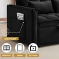 thumbnail image 6 of 3 in 1 Sleeper Sofa Bed,Velvet Convertible Sofa Bed Pull-Out Bed Couch With Side Pockets,55'' Loveseat Sleeper Sofa with Adjustable Backrest for Living Room,Bedroom,Apartment and Small Space,Black, 6 of 7