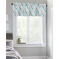 thumbnail image 4 of Kitchen Cafe Valance Curtain for Small Windows,Abstract Teal Green Grey Leaves Rod Pocket Short Valances Botanical Foliage on White Window Treatment Panel for Living Room/Bedroom/Bathroom,60x18in, 4 of 9