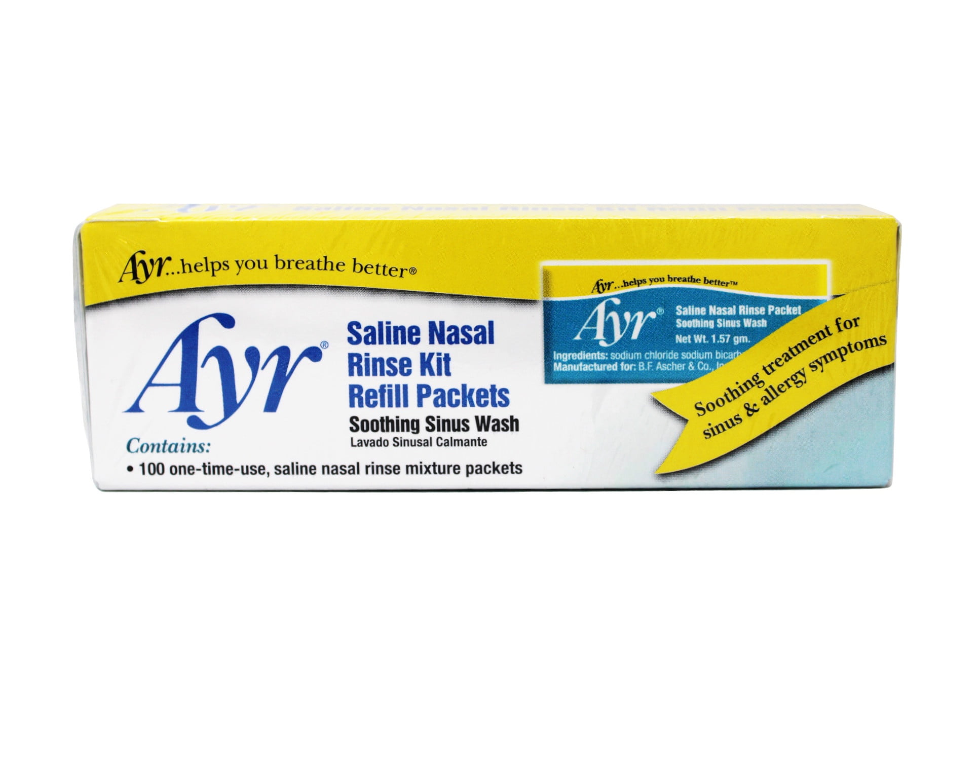 (2 pack) Ayr Sinus Rinse Kit Refill Packets - 100 Count