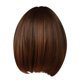 thumbnail image 1 of Peluca HUOGUO, pelo liso con hombros marrones, 30 cm/12 pulgadas, 200 g, 1 of 5