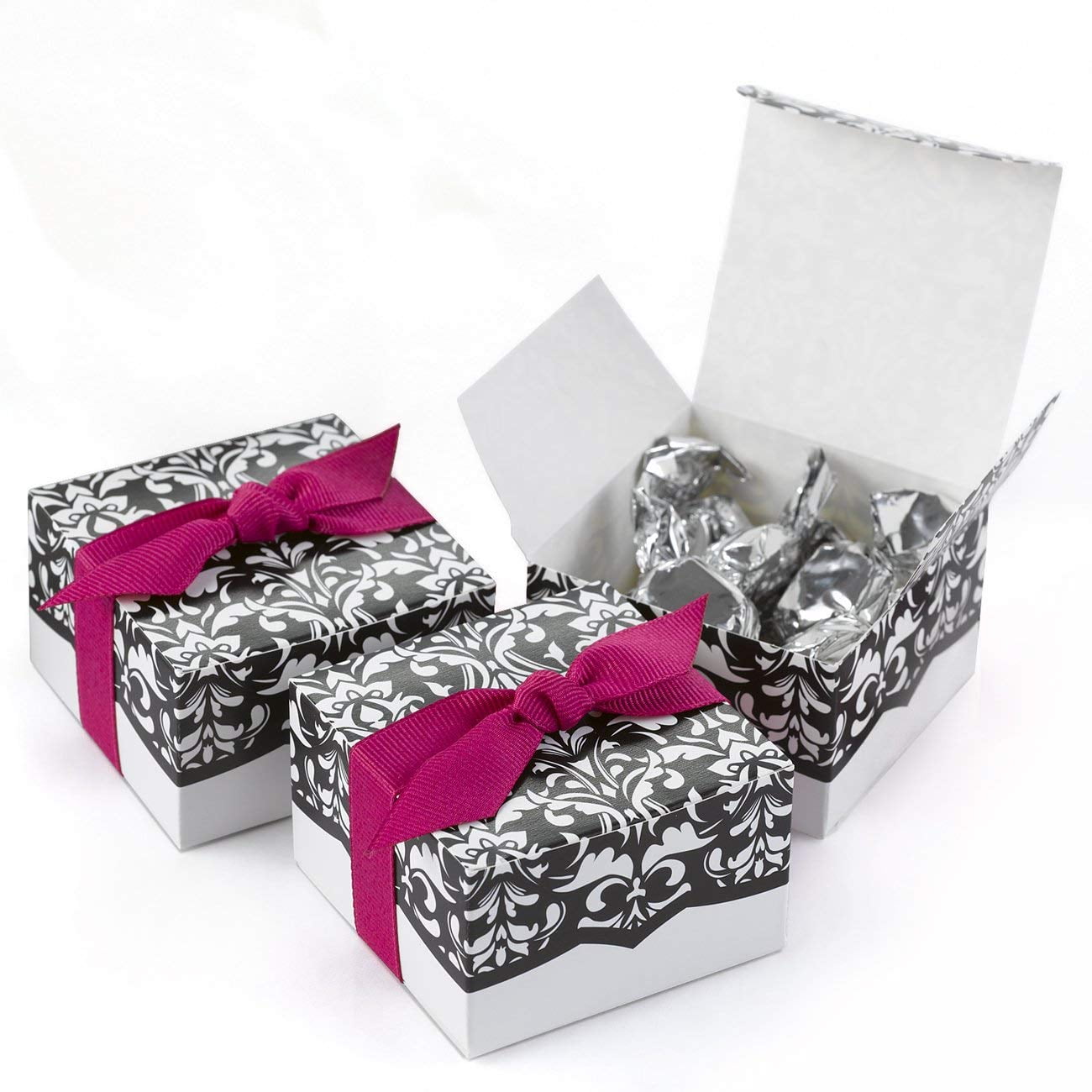 Set of 25 Hortense B Hewitt Heart Flap Favor Boxes Wedding Accessories Black