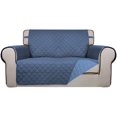 thumbnail image 1 of Housse de Sofa Matelassée Réversible, Protège-Meubles Résistant à l'Eau, Housse de Canapé Lavable avec Mousse Antidérapante et Sangles Élastiques pour Enfants, Chiens, Animaux (Causeuse, Bleu Foncé/bleu Pâle), 1 of 7