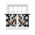 thumbnail image 6 of Navy Blue Burnt Orange Sheer Curtains for Living Room Bedroom Geometric Retro Abstract Sheer Curtains 54 Inch Long 2 Panels Set Light Filtering Curtain Window Treatments Drapes for Dining Room, 6 of 6
