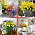 thumbnail image 5 of Morttic 12 Bundles Artificial Flowers, Fall Spring Summer Decoration UV Resistant Faux Outdoor Plastic Greenery Shrubs Plants Fake Flowers Planter Home Garden Decor (Fuchsia Camellia), 5 of 10