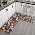 thumbnail image 2 of Pioneer Flower Floral Print Pattern Kitchen Rugs Sets Of 2,Anti Fatigue Kitchen Mat Rugs Non Slip Washable,Decorative Kitchen Floor Mats for Kitchen,Sink,Laundry,17"x30"+17"x47", 2 of 7