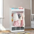 thumbnail image 5 of Kids Costume Organizer、 Costume Rack、Kids Armoire、Open Hanging Armoire Closet with Mirror-WHITE, 5 of 8