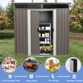 thumbnail image 6 of 6 x 5 FT Outdoor Storage Shed, Metal Garden Shed with Floor Frame, Tool Shed Outdoor Storage with Lockable Sliding Doors & Window & Air Vents, Storage House Waterproof for Backyard, Lawn, 6 of 9