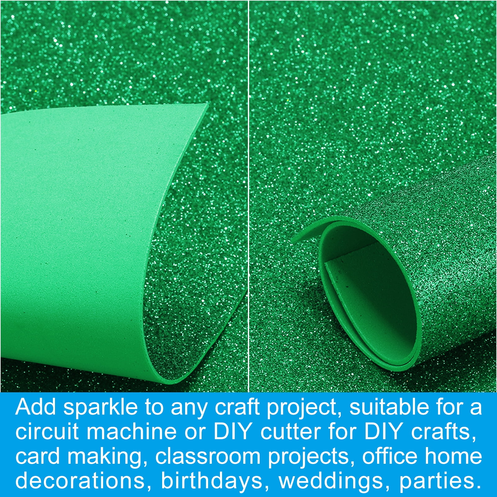 Uxcell 20 Sheets 2mm Glitter Foam Sheet, 16" x 12" Dark Blue Sparkle EVA Paper