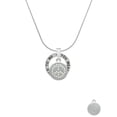 thumbnail image 2 of Delight Jewelry Silvertone Disc with Crystal Peace Sign Silver-tone You Mean the World to Me Ring Necklace, 18", 2 of 4