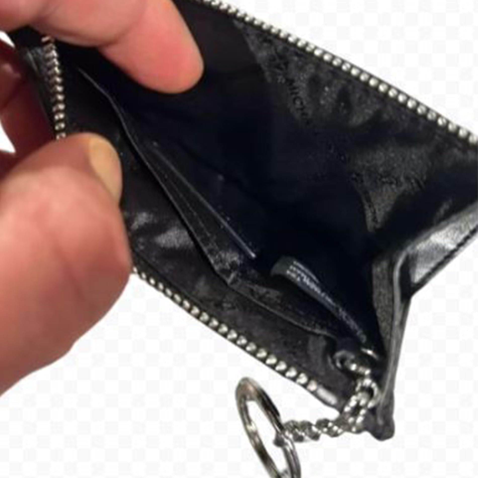 Michael Kors Jet Set Travel Small Top Zip Coin Pouch with ID Holder in Saffiano Leather (Black) (Black/Silver)