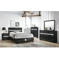 thumbnail image 3 of Contemporary Style 1pc King Storage Drawers Platform Bed Black Silver Finish Bedroom Furniture, 3 of 6