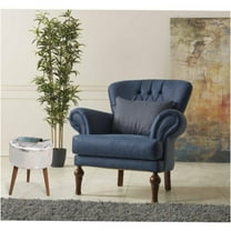 JERFIT Ivory Pattern Ottoman Stool, Upholstered Foam Pouf Footrest with Wooden Legs for Living Room, Bedroom, Contemporary Accent