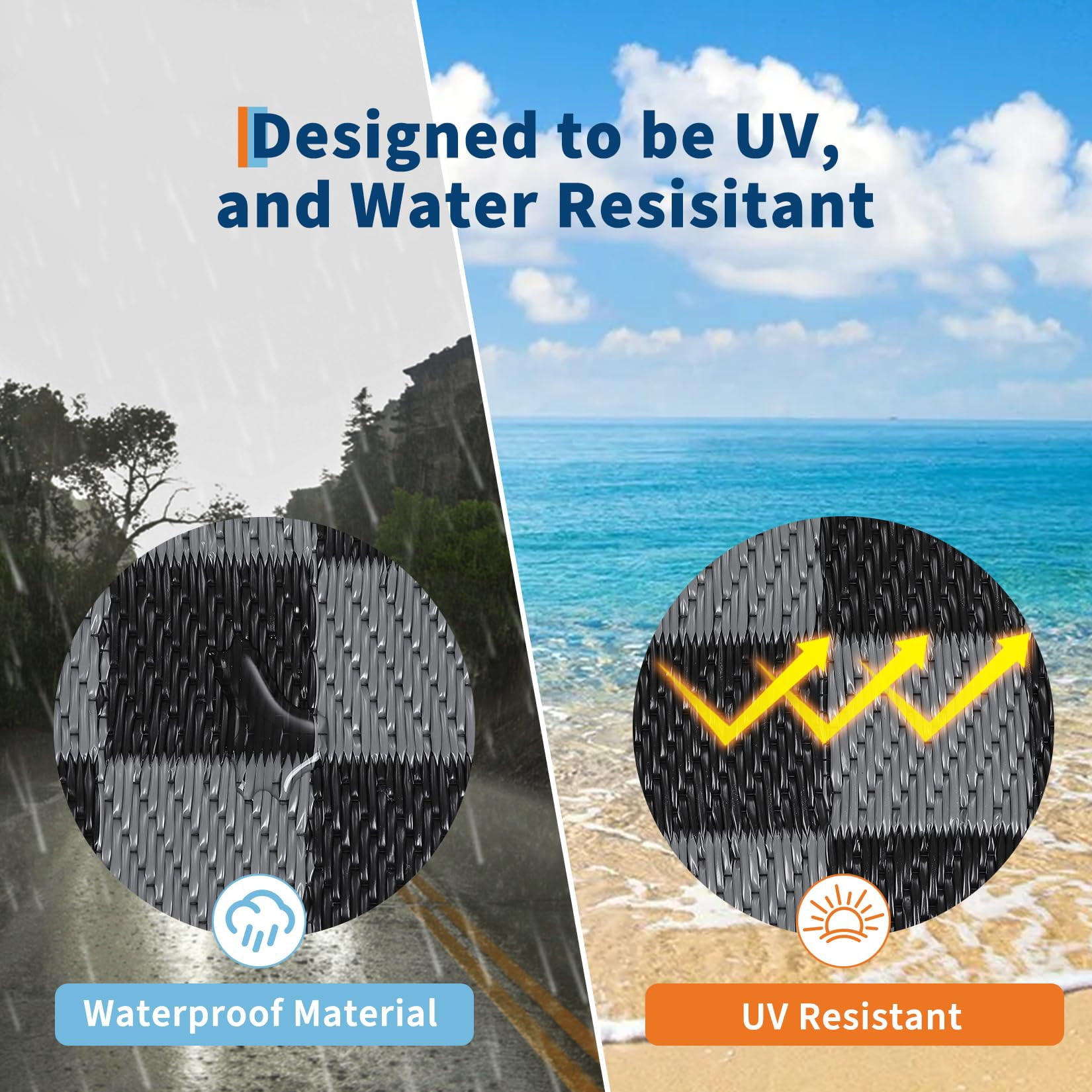 Outdoor Rug, Waterproof Reversible Patio Rug, Extra Large Plastic Straw Area Rug for Camping, RV, Backyard