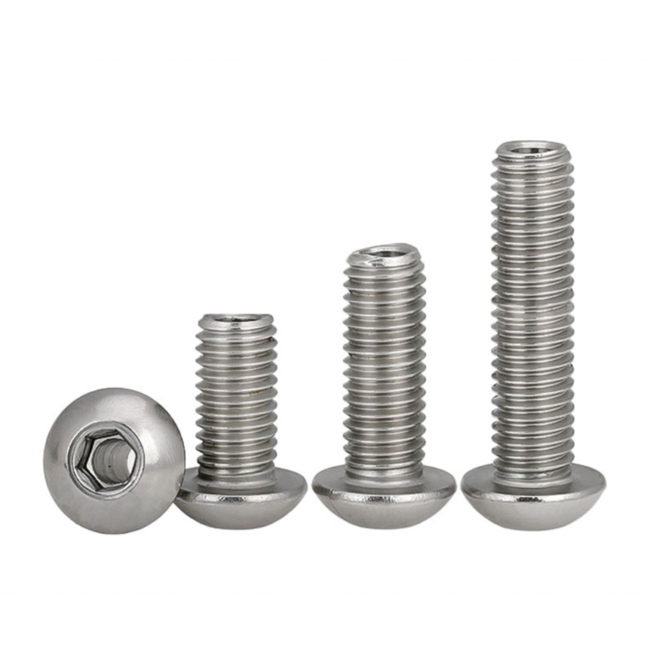 (4PCS) 304 Stainless Steel Plate Head Hexagonal Empty Screw Round M6x10mm（Hole 3.2mm).