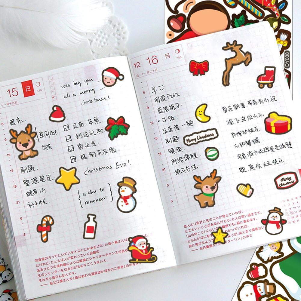 Christmas Diy Stickers Santa Snowman Cute Stickers Walmart Com