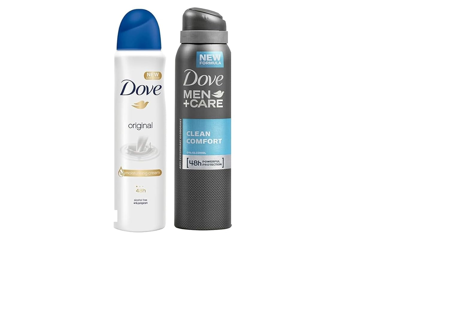 3 Dove Men+Care Clean Comfort & 3 ORIGINAL Deodorant Spray  150 ml (TOTAL of 6)
