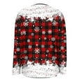 thumbnail image 4 of Christmas Outfits Women Drapped Cardigan Open Front Long Sleeve Coat with Santa Claus/Snowflake/Xmas Tree Prints (L, Red 04), 4 of 7