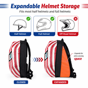 Gelrova 19-inch Programmable LED ABS Hard Shell Motorcycle Backpack Multicolor