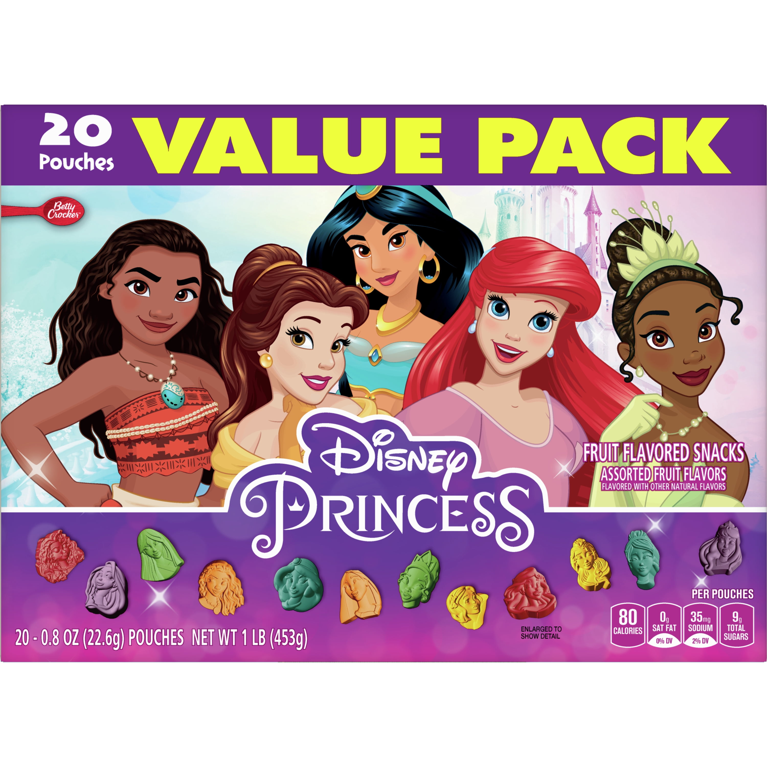 Disney Princess Fruit Flavored Snacks, Treat Value Pack, 20 Ct