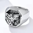 thumbnail image 2 of QQTDFG Men Wolf Head Animal Ring Silver Stainless Steel Punk Viking Biker Band Vintage-Silver-11, 2 of 8