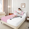 thumbnail image 4 of Homewish Female Men Wildlife Zebra Twin Sheet Sets 3pcs,Jungle Animal Stripes Twin Fitted Sheet Microfiber,Vintage Aesthetic Breathable Flat Sheet,Luxury Bedroom Decor, 4 of 7