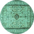 thumbnail image 1 of Ahgly Company Indoor Round Persian Turquoise Blue Traditional Area Rugs, 7' Round, 1 of 4