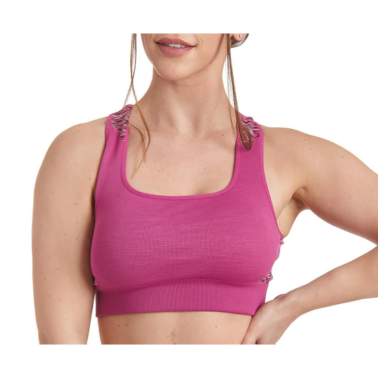 Women's Racerback Seamless Sports Bra Removable Pads For Gym Workouts,  Yoga, Running, Biking, Exercise Space-dye by MAXXIM Small