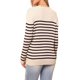 thumbnail image 3 of INSPIRAR CHIC Suéter a Rayas para Mujer con Hombros Caídos, Cuello Redondo, Manga Larga, Pulóver de Bloques de Color XS Beige Negro, 3 of 6