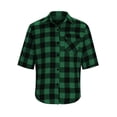 thumbnail image 6 of Lmueinov Mens Short Sleeve Button Down Shirts Plaid Business Casual 3/4 Length Sleeve Tops for Men Pocket Lightweight Summer Fall Daily Going Out Tops, 6 of 7