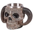 thumbnail image 2 of Ebros Gift Engraved Ram Horned Demon Skull Resin Home Decor Mug Large 8"H, 2 of 2
