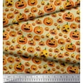 thumbnail image 3 of Soimoi Satin Silk Fabric Pumpkin Halloween Printed Fabric 1 Yard 42 Inch Wide, 3 of 3