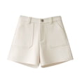 thumbnail image 1 of Timegard Short en Robe pour Femmes Taille Haute Élastique à Boutons Été Travail Décontracté Short Ample avec Poches, 1 of 7