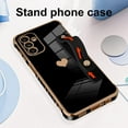 thumbnail image 5 of for Samsung Galaxy A14 5G Case Black Love Hearts Design for Women Girl Men, Luxury Plating with Strap Stand Full Camera Lens Protection Bumper for Galaxy A14 5G, 5 of 6