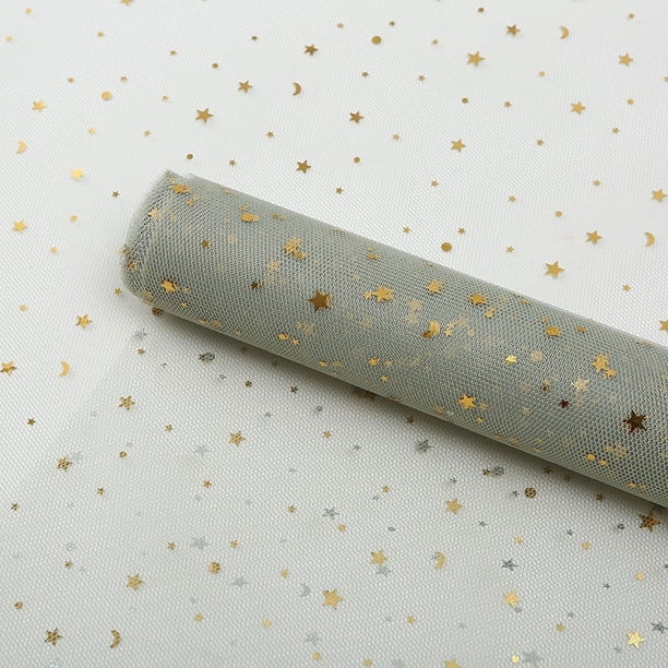 Nvzi hot gold glitter, starry moon gauze, flower bag, flower shop, floral materials, durable and not easily broken, starry moon decoration (green)