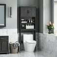 thumbnail image 2 of kleankin Armoire de Rangement au-Dessus de la Toilette avec Tablette Ajustable, Noir, 2 of 10