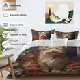 thumbnail image 3 of Christmas Oil Bedding Duvet Cover Set Queen Size 4 Pieces Painting Bow Dog Xmas Tree Gift Bedding Set with Zipper Closure, 1 Comforter Cover 90x90 Inches 1 Flat Sheet & 2 Pillow Cases, 3 of 9