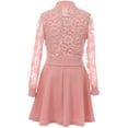 thumbnail image 2 of Little Girl Girls Set Floral Lace Jacket Round Neck Bow Holiday Flower Girl Dress Blush 4 JKS 2096, 2 of 5