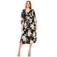 thumbnail image 2 of Women's Plus Size Floral Pattern Print Faux Wrap Dress, 2 of 4