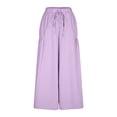 thumbnail image 2 of TaTaai Women's High Waist Loose Wide Leg Sports Pants Elastic Drawstring Waist with Side Pockets Casual Versatile Long Trousers for Women Daily Vacation Gift, 2 of 8