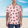 thumbnail image 4 of Daiia Strawberry Floral Hawaiian Shirt for Men Gentle Cotton Regular Short Sleeve Casual-X-Large, 4 of 9