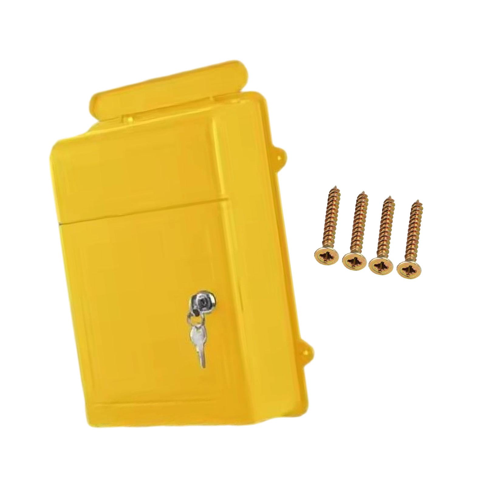 Baoblaze Wall Mounted Mailbox Wide Opening Collection Box for Cards Newspapers School Yellow