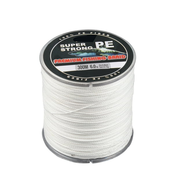 Maytalsory 300M PE Fishing Line 4 Strands Braided Fishing Line Super Strong  Multifilament Sea Angling Supplies white 0.6 