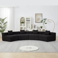 thumbnail image 2 of Oufan Curved Sectional Sofa, Chenille Loveseat w/ 4 Pillows&Low Back, Symmetrical Modular Semi Circular Sofa, 4-Seater Couch Sofa for Living Room, 2 of 15