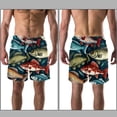thumbnail image 3 of luoweisi Men's Beach Shorts Quick Dry Swim Trunks with Mesh Lining Fish 2XL, 3 of 5