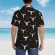 thumbnail image 4 of Fotbe Cow Skulls Camisa Hawaiana para Hombre Unisex – Camisa Casual de Verano con Botones de Manga Corta de Algodón y Lino,3X-Large, 4 of 7