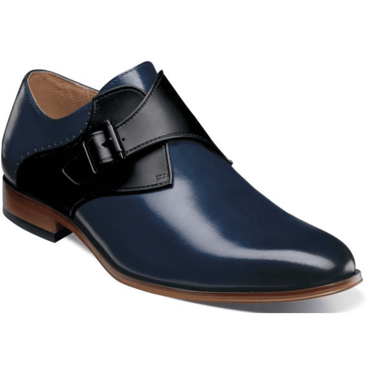 Stacy Adams Stacy Adams Shoes Sutcliff Plain Toe Monk Strap Ink Blue