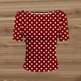 thumbnail image 5 of PATLOLLAV Plus Size Short Sleeve Tops,Womens Round Neck Solid Casual Shirts Lace Patchwork Blouses, 5 of 6