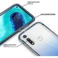 thumbnail image 4 of for Motorola Moto G Fast Case with Screen Protector Heavy Duty Protective 2 in 1 Full Body Shockproof Front Bumper with Anti-Yellowing Clear Phone Case for Moto G Fast(Clear Blue), 4 of 7