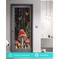 thumbnail image 5 of Window Privacy Film Mushrooms Stained Glass Window Film Decorative Sun Block Window Cover Butterfly Botanical Country Plants Black Window Clings Static Adhesive Sticker for Bathroom 35.4"x78.7", 5 of 7